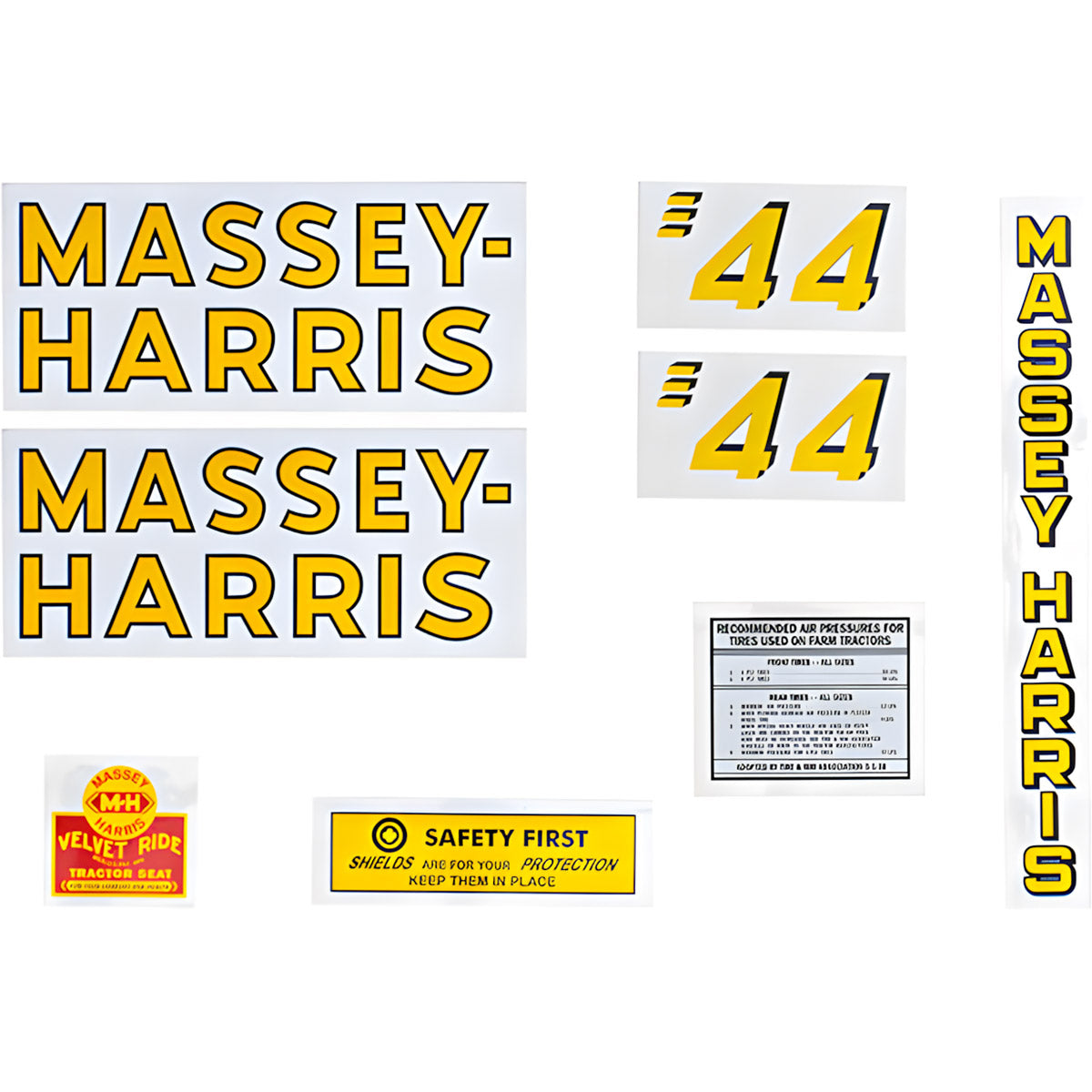 Decal Set for Massey Harris 44 Gas Mylar