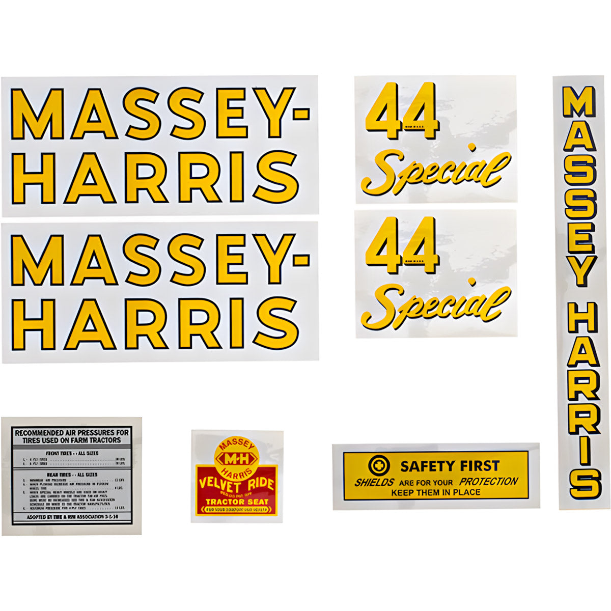 Decal Set for Massey Harris 44 Special Mylar