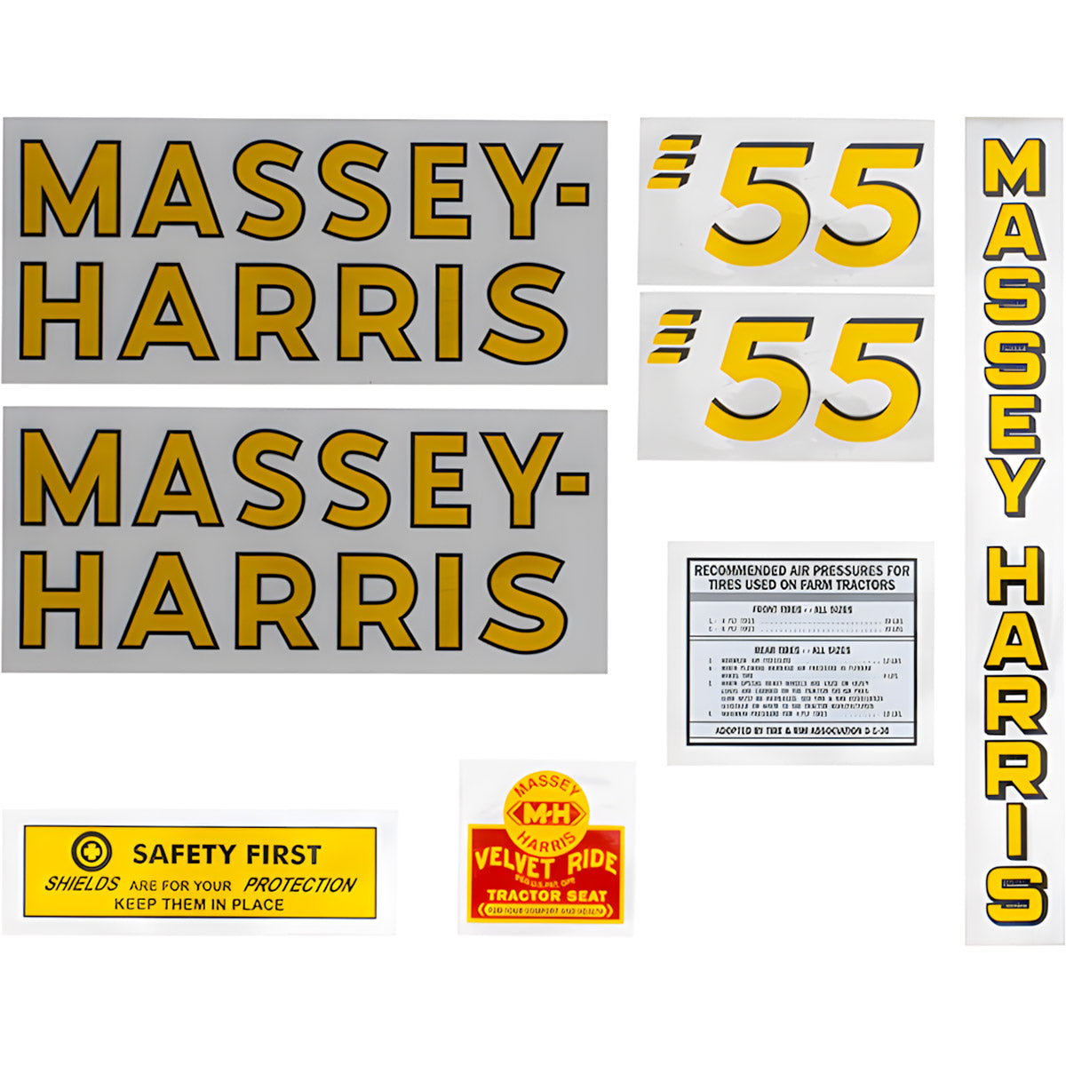 Decal Set for Massey Harris 55 Gas Mylar