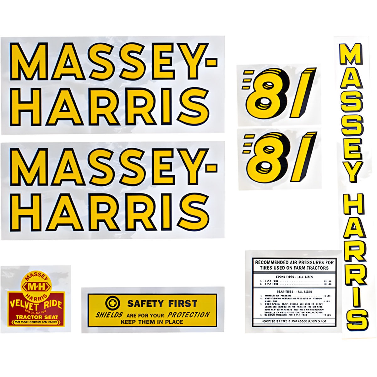 Decal Set for Massey Harris 81 Mylar