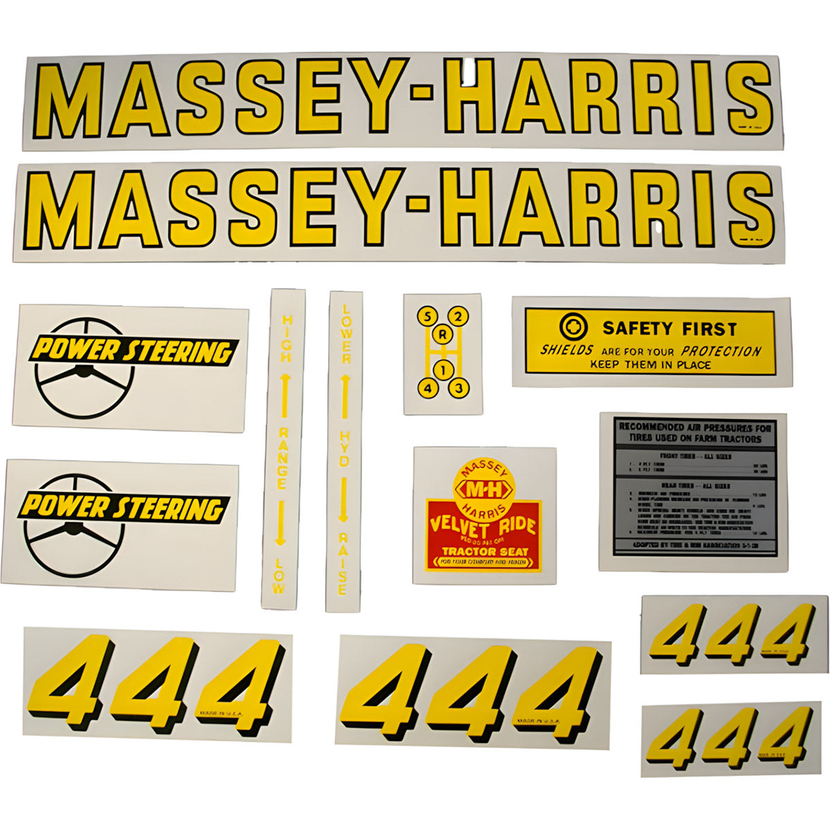 Decal Set for Massey Harris 444 Mylar