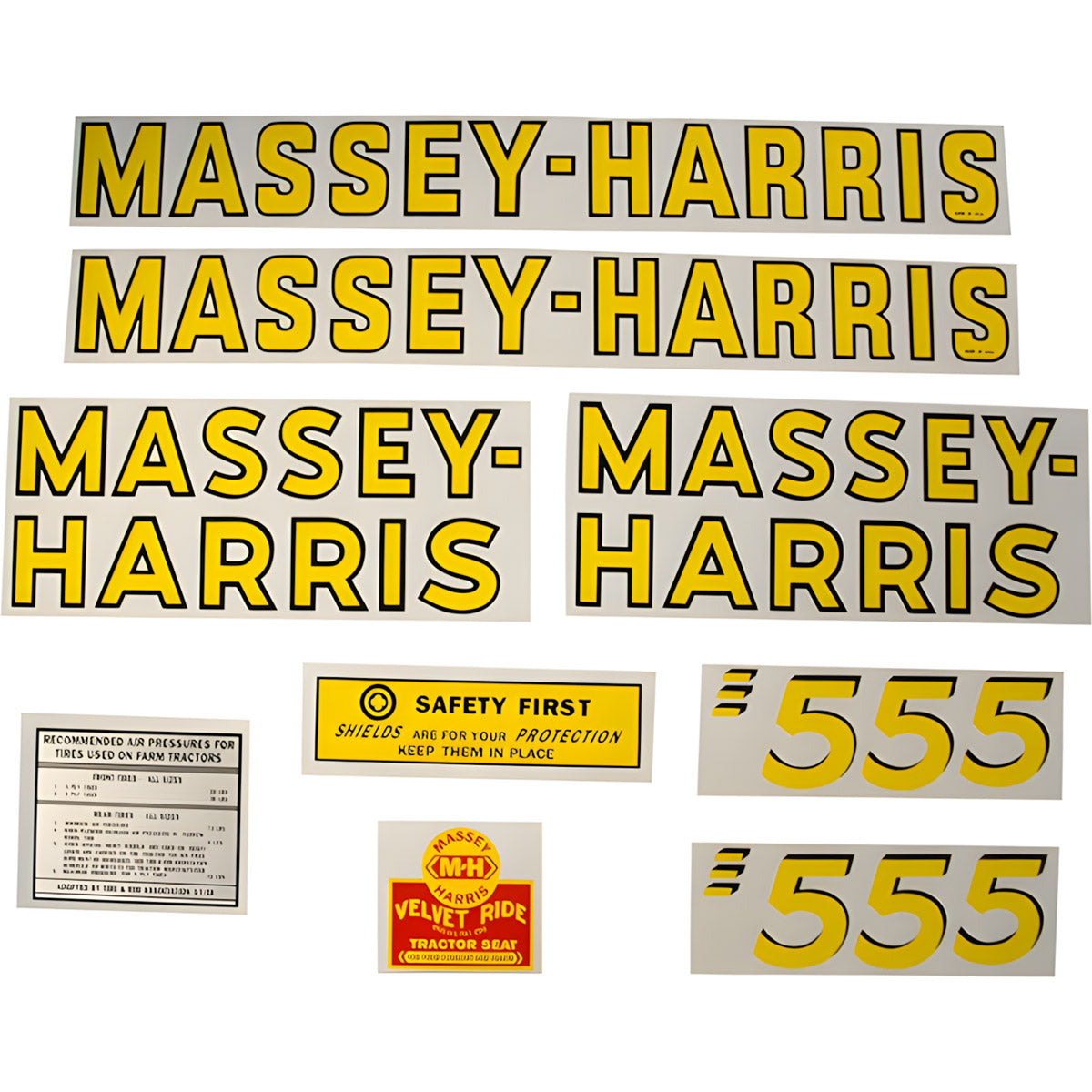 Decal Set for Massey Harris 555 Mylar