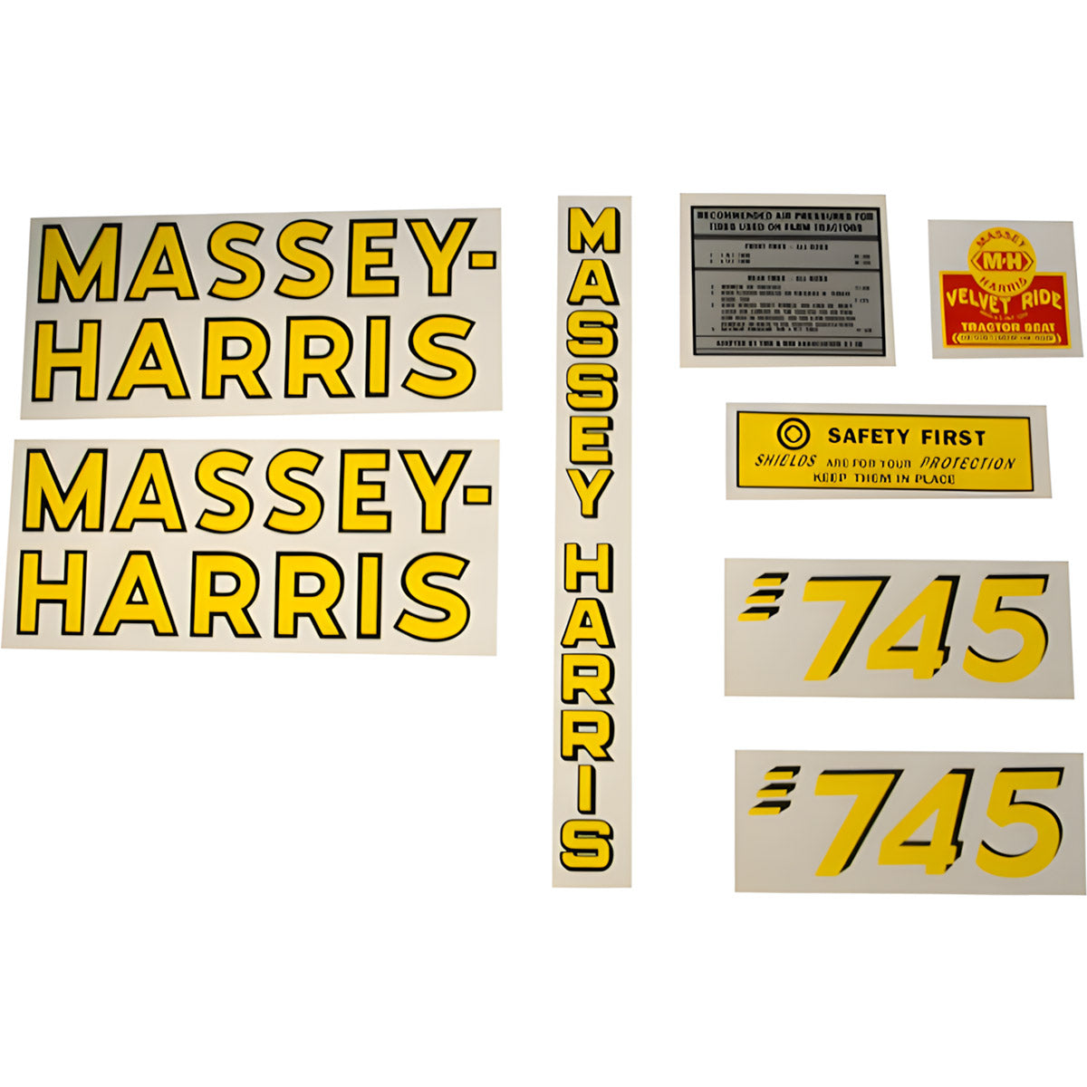 Decal Set for Massey Harris 745 Mylar