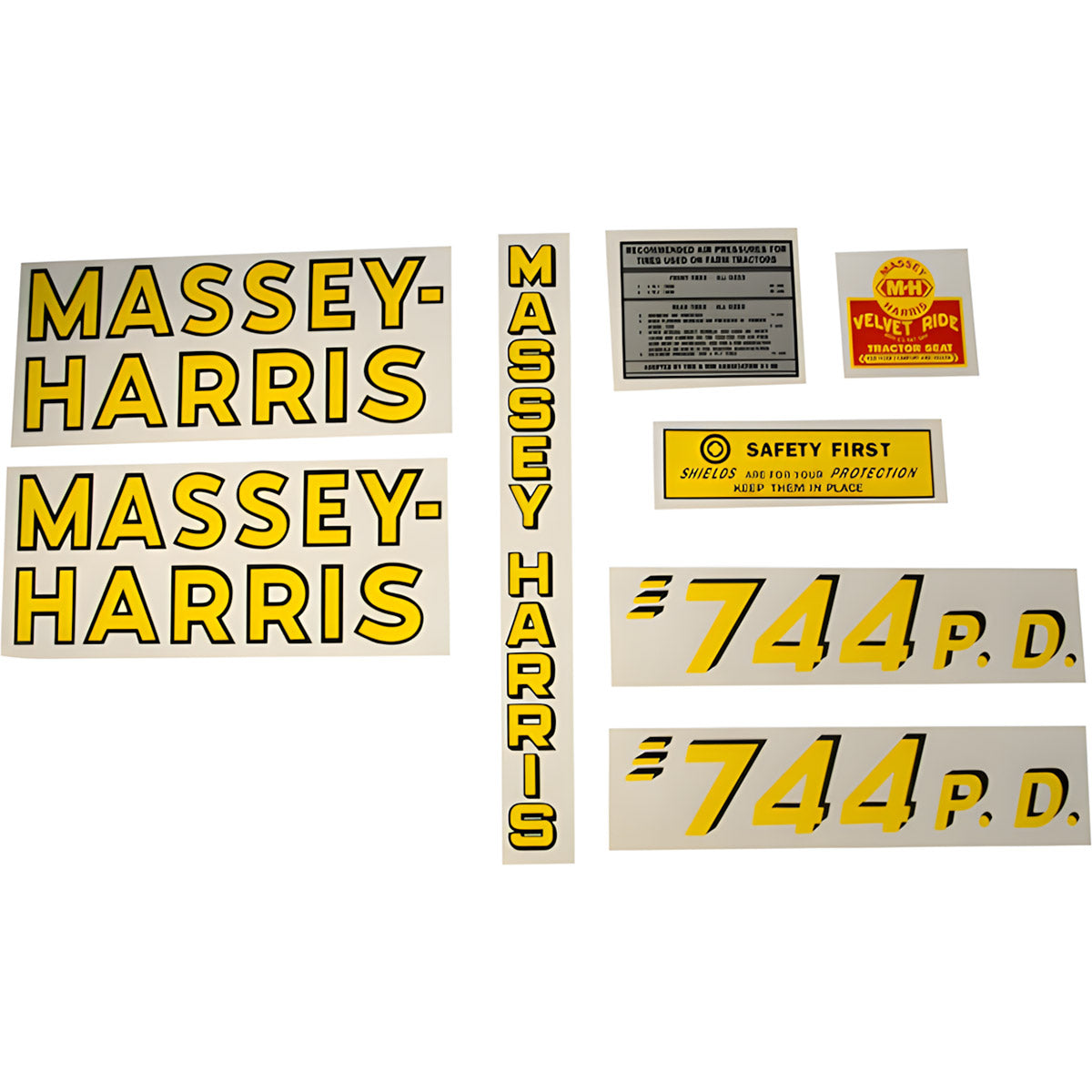 Decal Set for Massey Harris 744 PD Mylar