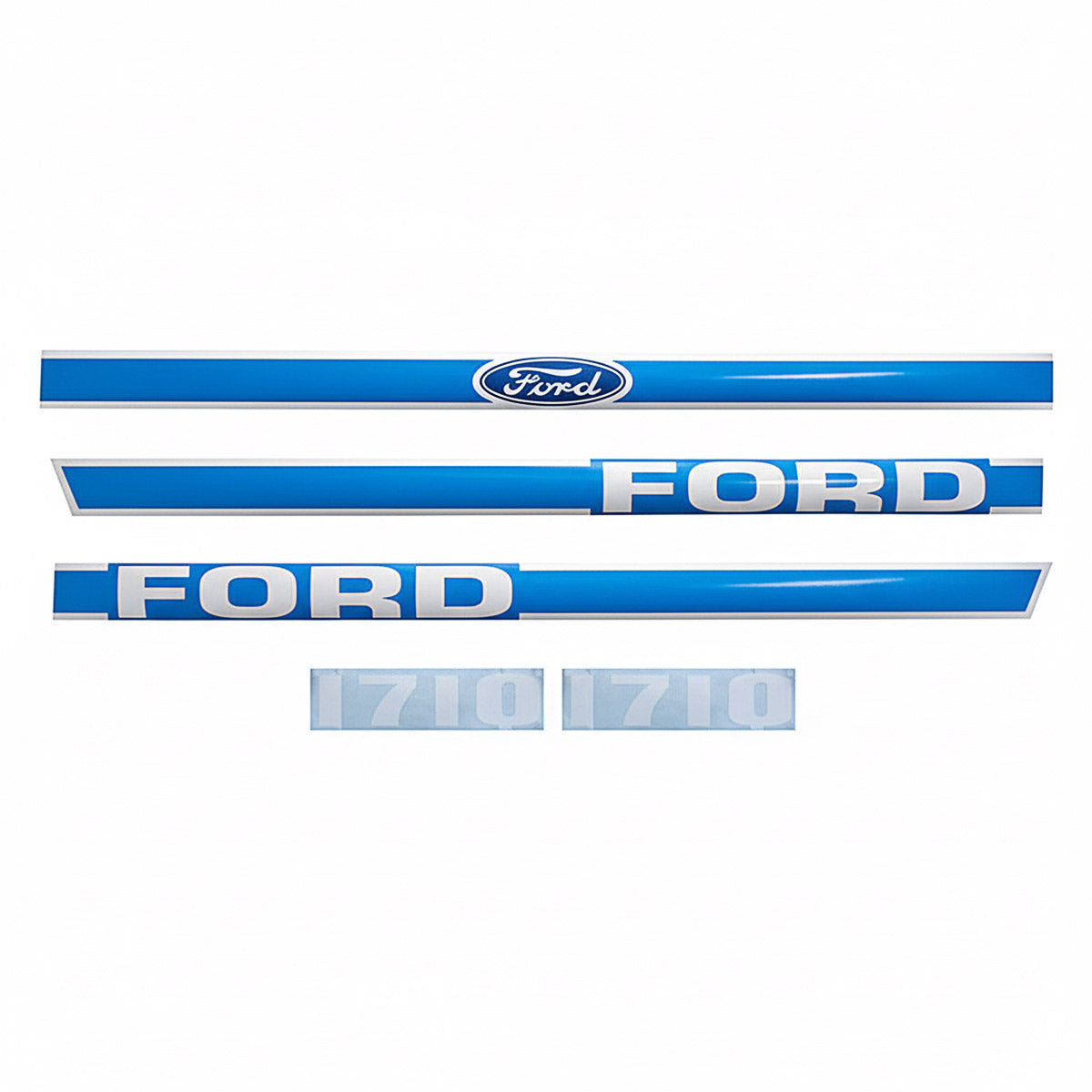 Decal Set for Ford 1710 Mylar - Blue & White - Hood Only