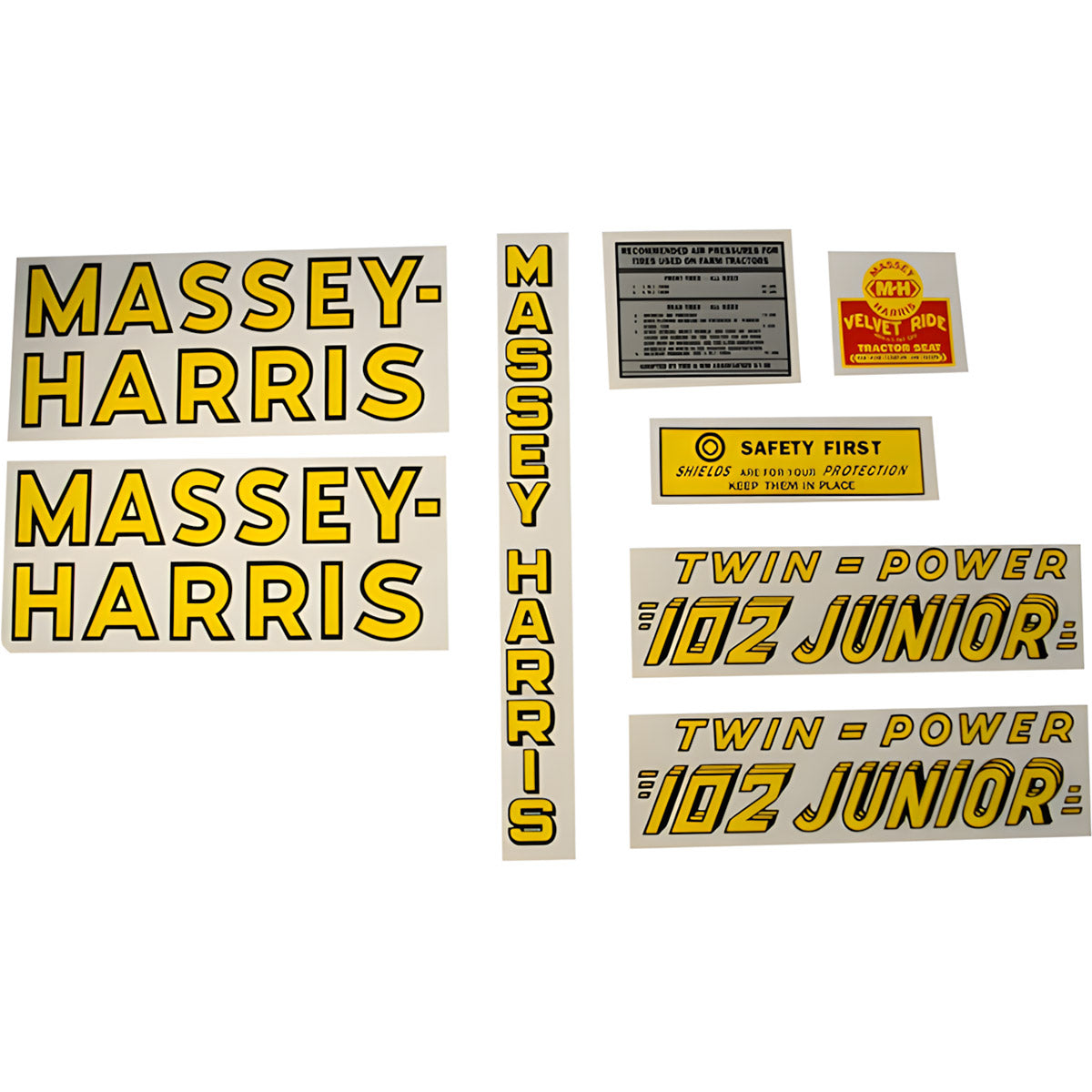 Decal Set for Massey Harris 102 Jr. Twin Power Mylar