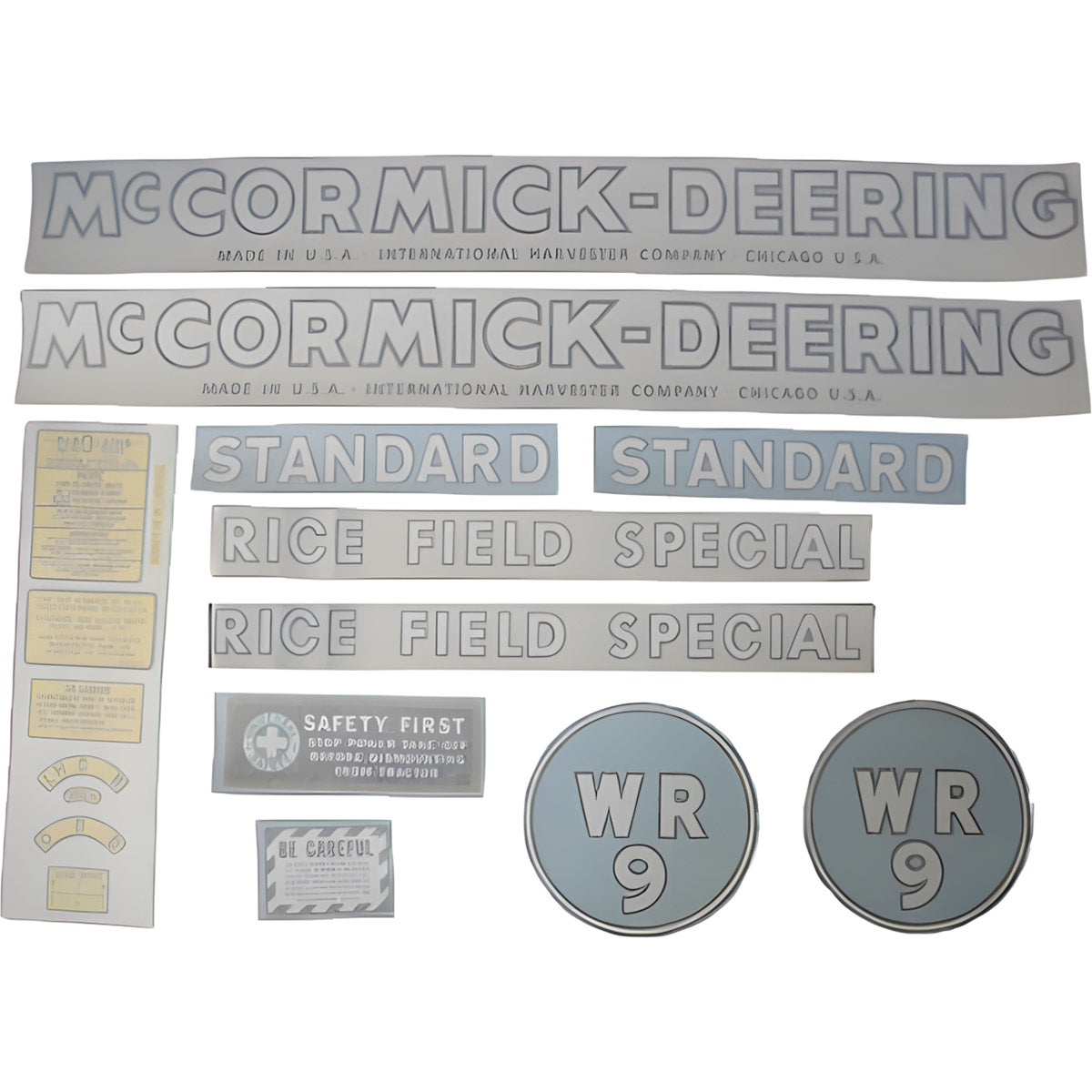 Decal Set for International / Farmall WR-9 Mylar - "McCORMICK-DEERING"