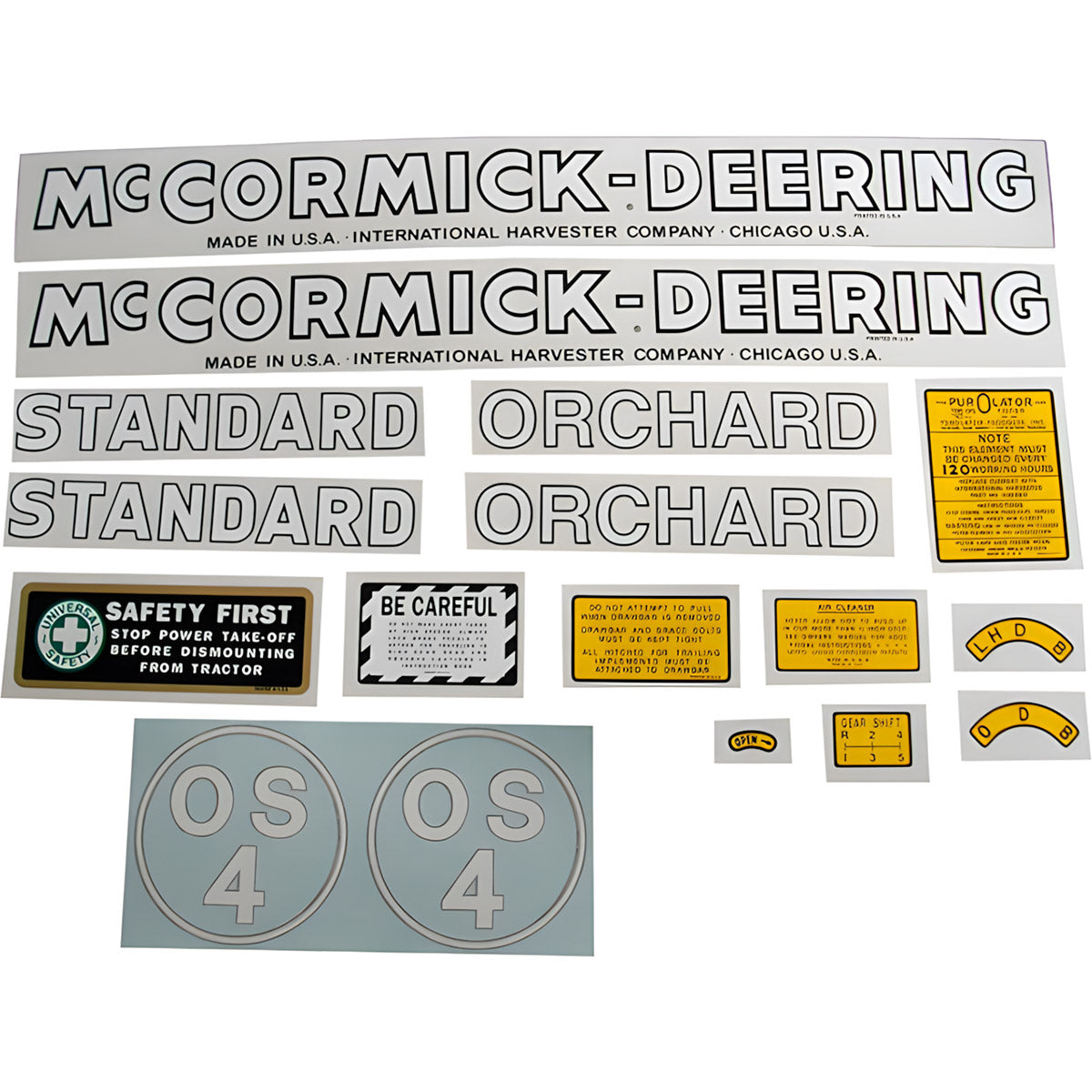 Decal Set for International / Farmall OS-4 Mylar - "McCORMICK-DEERING"