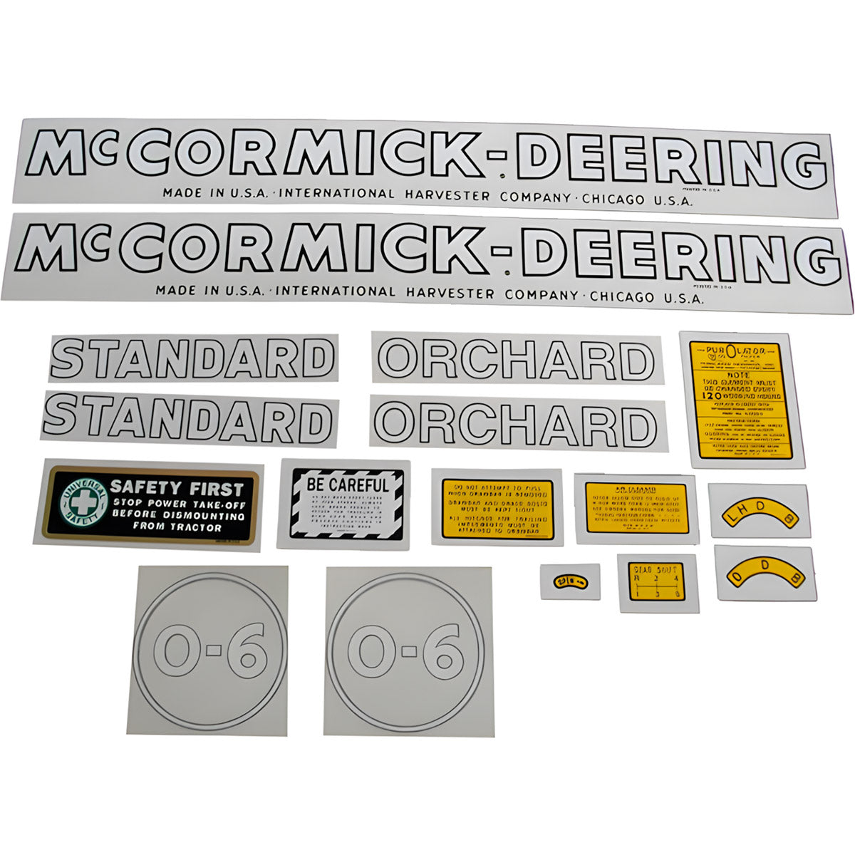 Decal Set for International / Farmall O-6 Mylar - "McCORMICK-DEERING"