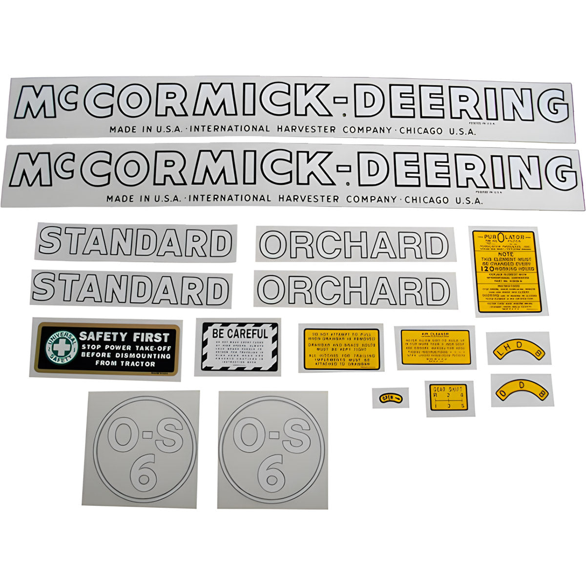 Decal Set for International / Farmall OS-6 Mylar - "McCORMICK-DEERING"