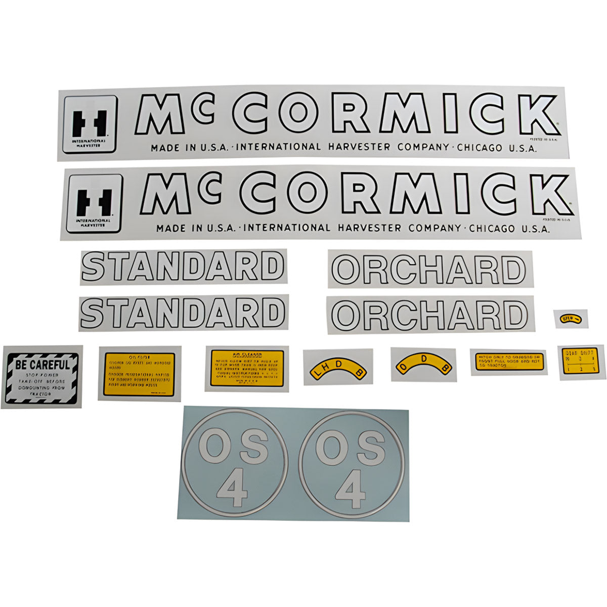 Decal Set for International / Farmall OS-4 Mylar - "IH McCORMICK"