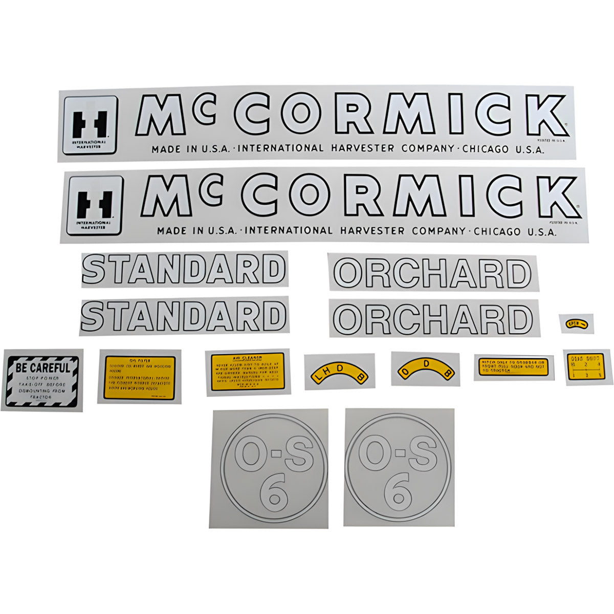 Decal Set for International / Farmall OS-6 Mylar - "IH McCORMICK"