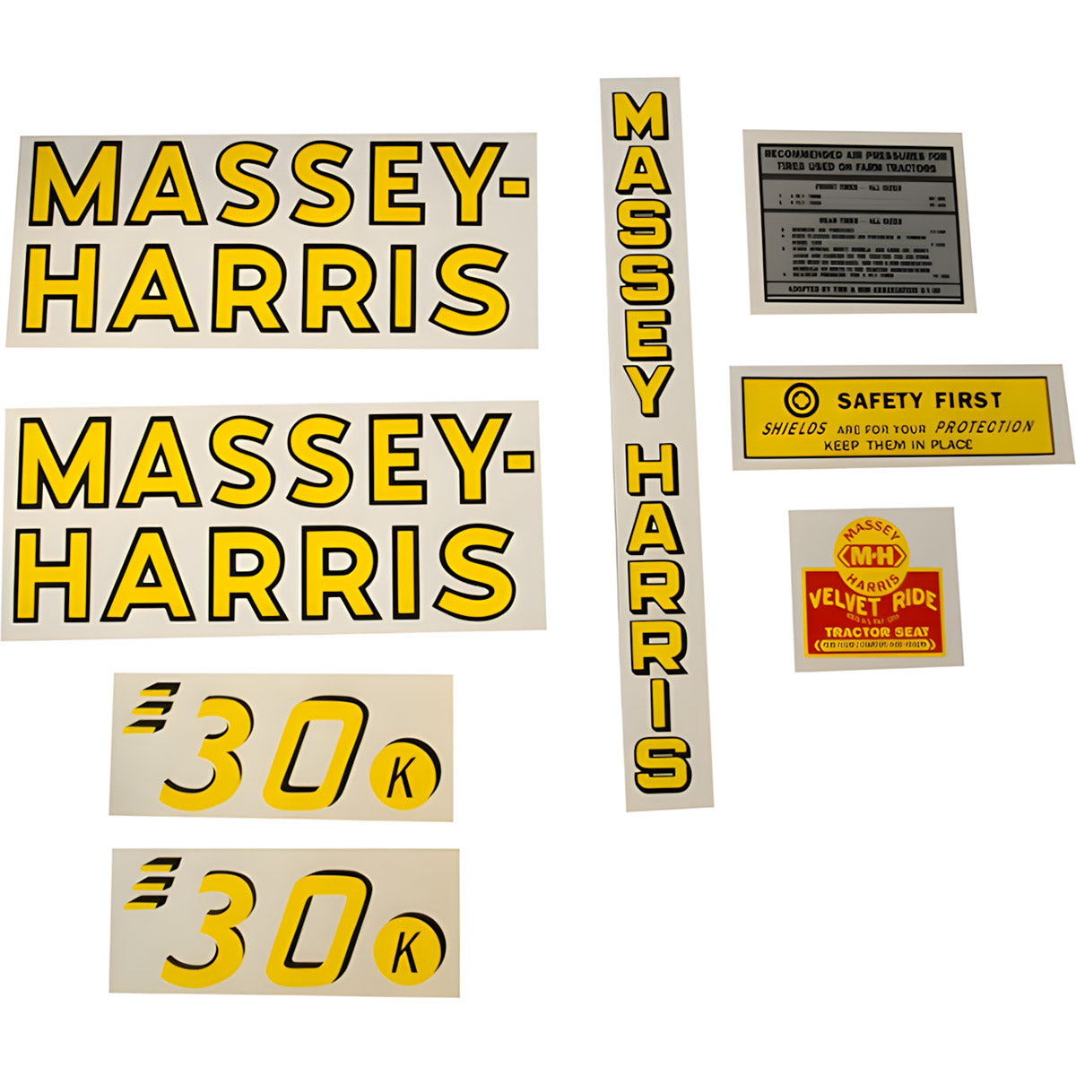 Decal Set for Massey Harris 30 "30K" Kerosene Mylar