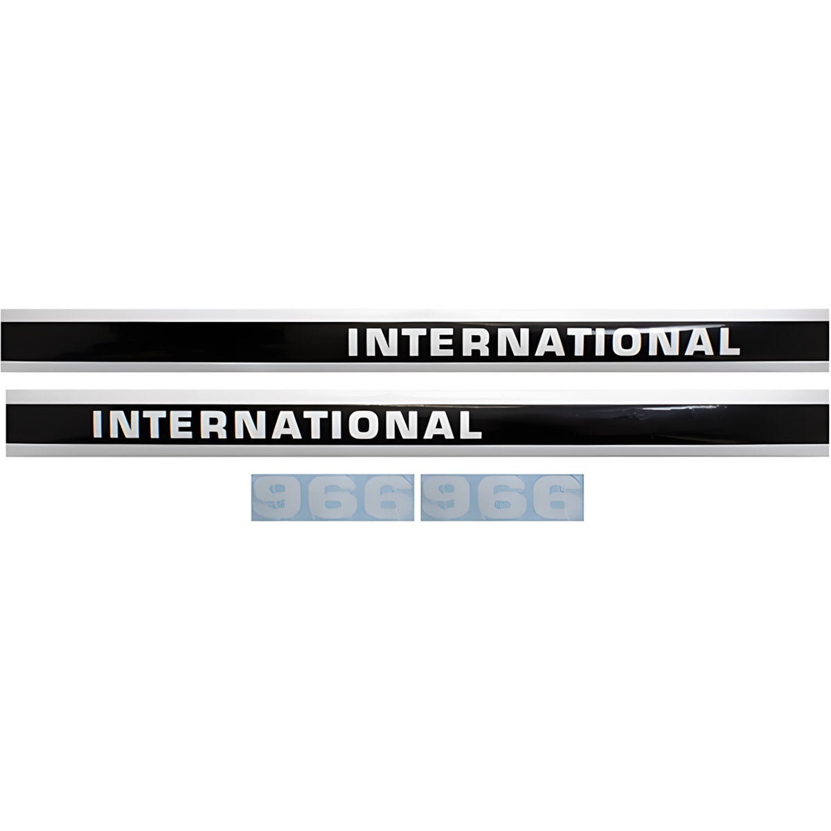 Decal Set for International / Farmall 966 Mylar - "Black Stripe" - Identification Decals Only!