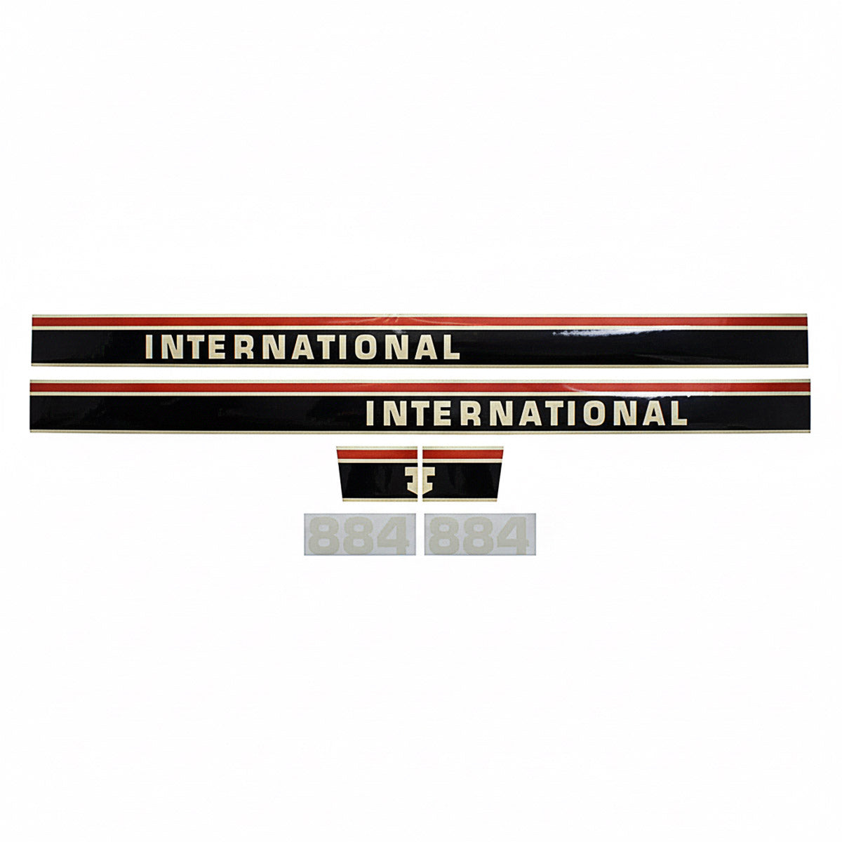 Decal Set for International / Farmall 884 Utility Mylar - Red & Black (53 1/2") - Hood Only