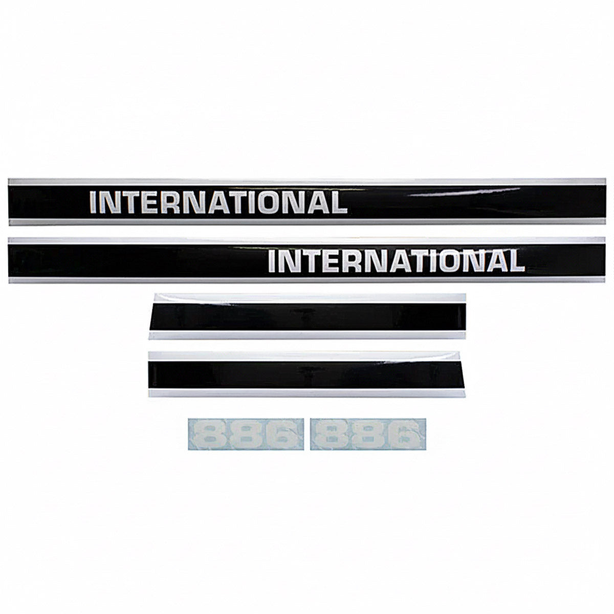 Decal Set for International / Farmall 886 w/ Cab Mylar - Black & White - Hood & Cab Decals