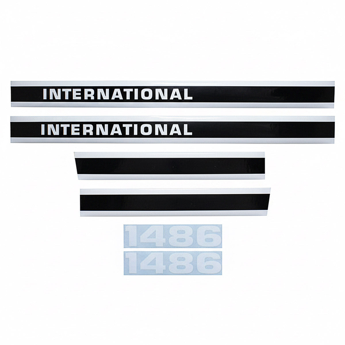 Decal Set for International / Farmall 1486 w/ Cab Mylar - Black & White - Hood & Cab Decals