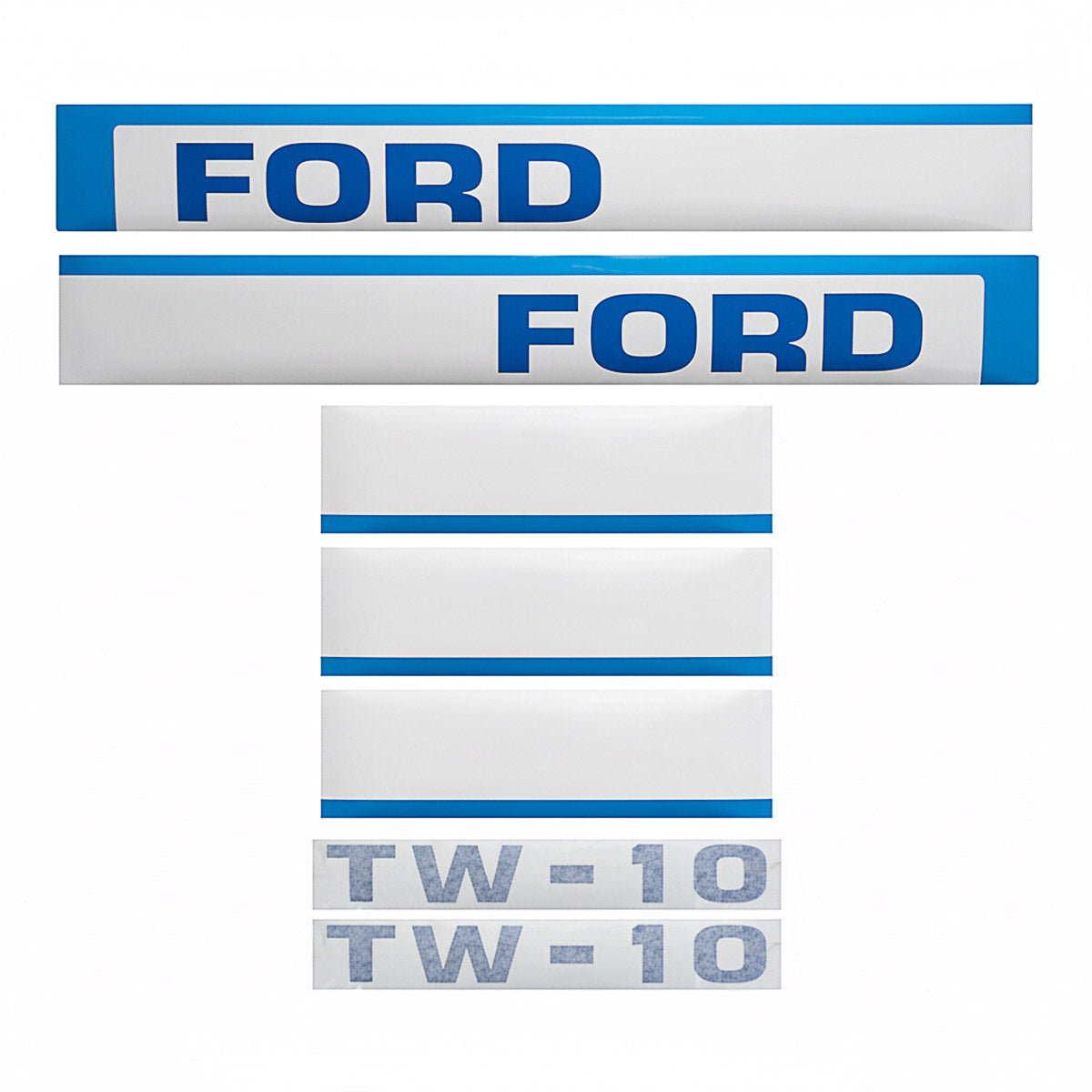 Decal Set for Ford TW10 Mylar - Blue & White - Hood Only