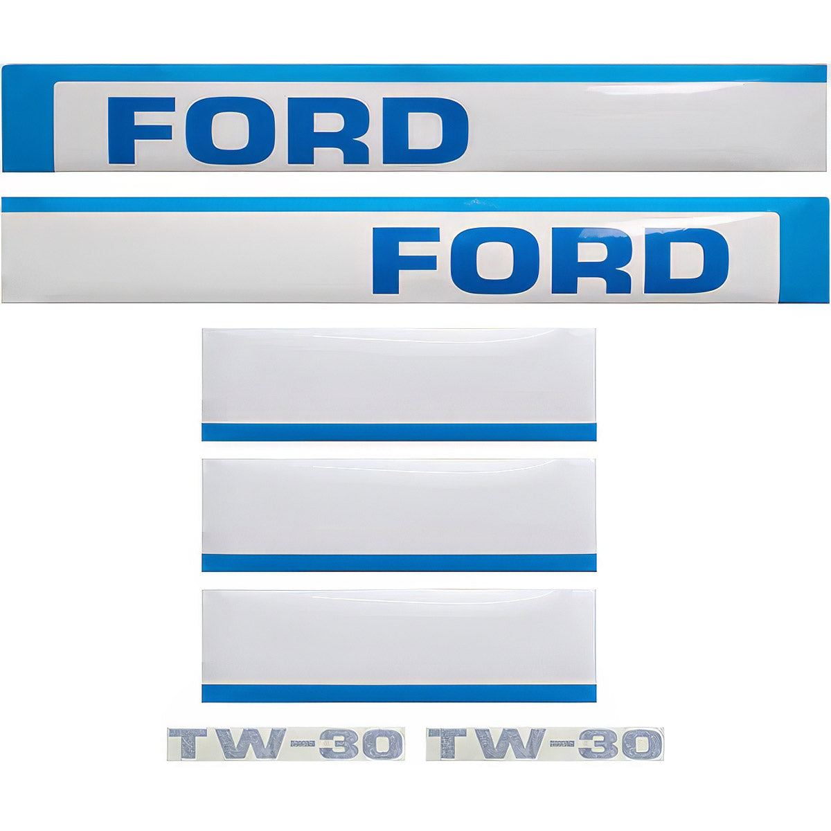 Decal Set for Ford TW30 Mylar - Blue & White - Hood Only