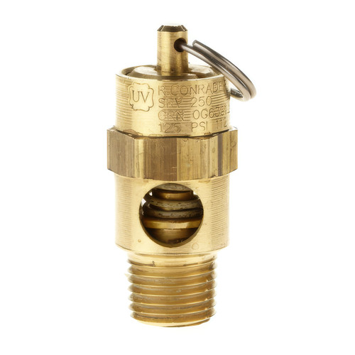 Conrader SRV250-1/4-150 1/4 in. Soft Seat Safety Valve, Brass, ASME, CRN Certified, 150 PSI