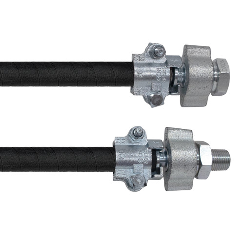 BadgerFlex 1/2 in. Steam Hose Assembly w/ Female x Male NPT Ground Joint Ends - Black