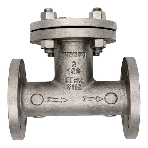 Titan Flow Control 8 in. Flange End Stainless Steel Tee Type Strainer