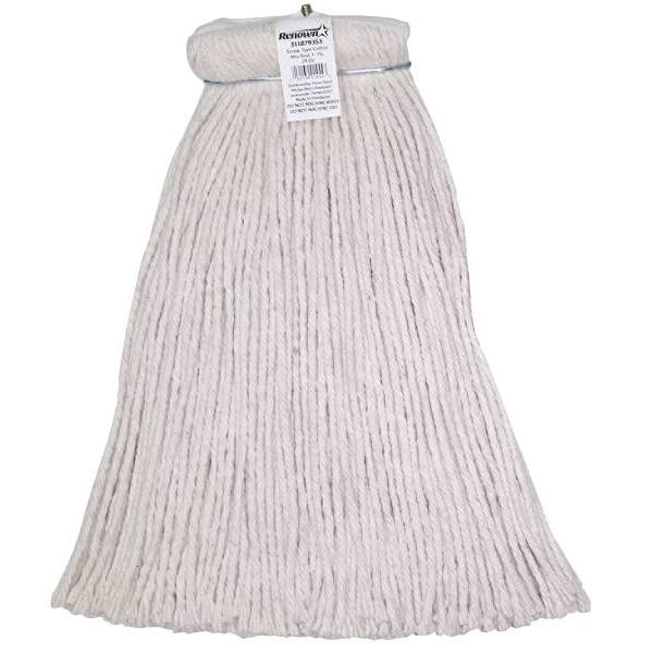 Renown 24 Oz. Natural Cotton Metal Bolt-In Headband End Mop Head Package Of 6