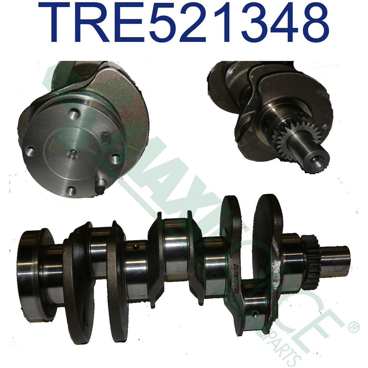 Maxiforce Crankshaft, 3 Cylinder Long Snout/ Spur Gear for John Deere RE521348