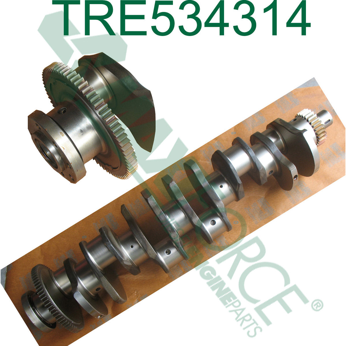 Maxiforce Crankshaft, 8.1L, Spur Gear, Forged for John Deere RE534314