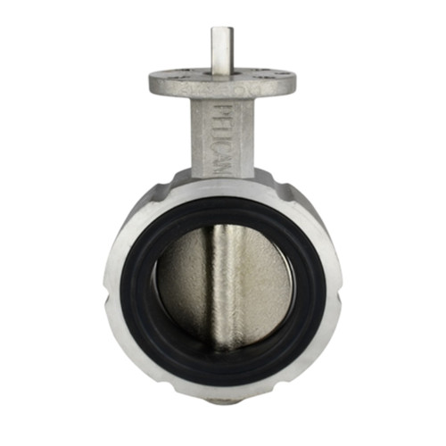 Pelican V-200-A-AL-DI-BE-04 4 in. Aluminum Butterfly Valve, Iron Disc & SS Stem, No Handle, EPDM Seat