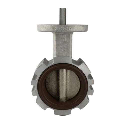 Pelican V-200-A-AL-DI-VT-03 3 in. Aluminum Butterfly Valve w/ SS Stem & Ductile Iron Boltless Disc, No Handle, Brown FKM Seat