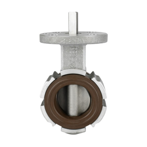 Pelican V-200-A-AL-SS-BV-02 2 in. Aluminum Butterfly Valve w/ SS Stem & Disc, No Handle, Brown FKM Seat