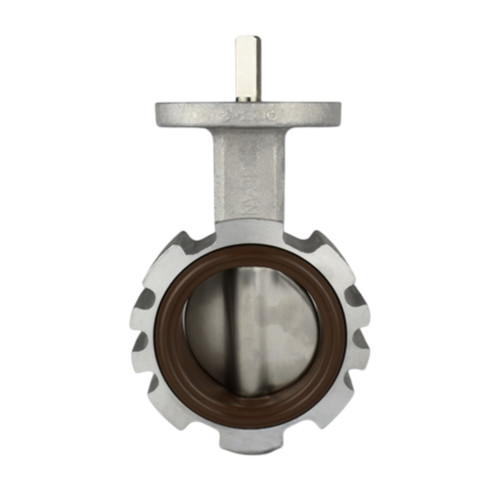 Pelican V-200-A-AL-SS-BV-03 3 in. Aluminum Butterfly Valve w/ SS Stem & Disc, No Handle, Brown FKM Seat