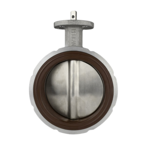 Pelican V-200-A-AL-SS-BV-06 6 in. Aluminum Butterfly Valve w/ SS Stem & Disc, No Handle, Brown FKM Seat