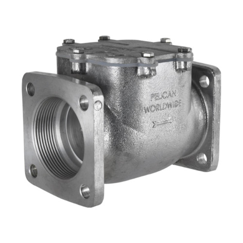 Pelican V-SC-BT-A-3030UNI-AL 3 in. x 3 in. Dual Connection- FNPT & TTMA Flanged Aluminum Swing Check Valve w/ Bolted Top