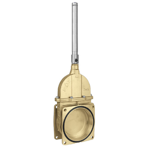 RIV Perla Piston Valve 4 Bolt Flange X Flange W/ Single Acting Hydraulic Cylinder Brass