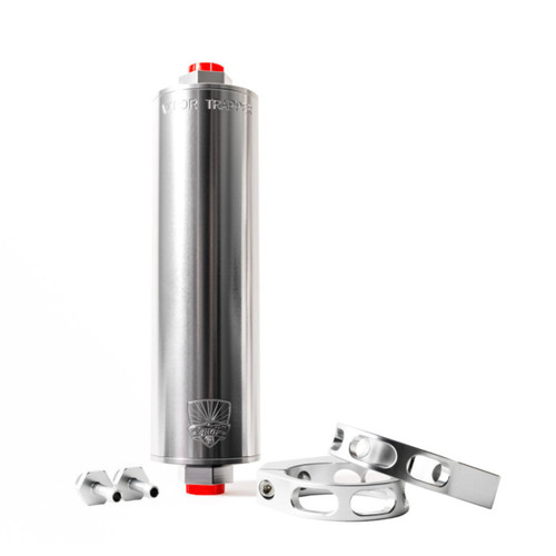Shop 48 Vapor Trapper™ VT8SIL-3/8-P 3/8 in. x 8 in. Silver Universal Charcoal Canister Fuel Tank Vent Line Vapor Filter (Premium Package)