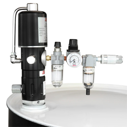 Zeeline 5:1 Pneumatic Stub Style High Flow Rate Piston Pump with FRL, Double Action