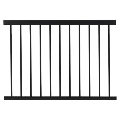 Railing, Black Aluminum, 4-Ft.