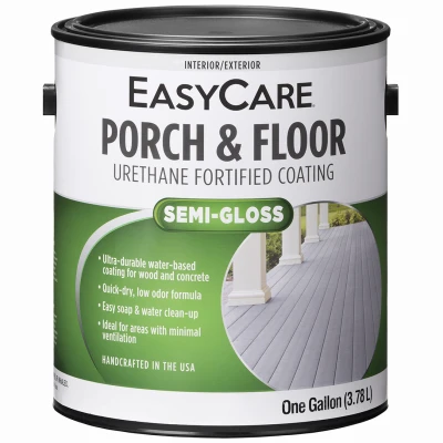 Porch & Floor Exterior Semi-Gloss Coating, Urethane Fortified, Medium Gray, 1 Gallon