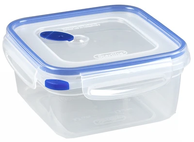 Ultra-Seal Food Container, Square, Clear/Blue, 5.7-Cups
