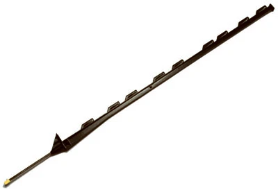 Electric Fence Post With 9 Molded Insulators, Black Poly, 48-In.