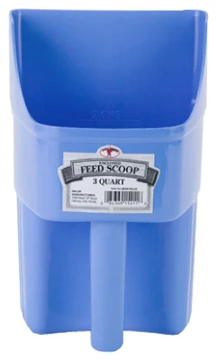 Feed Scoop, Enclosed, Berry Blue Plastic, 3 Qt.
