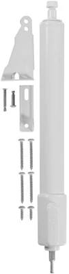 White Tap‑N‑Go Pneumatic Door Closer – Adjustable Hold‑Open, Standard Duty