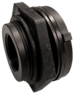 Pipe Fitting, Schedule 40 PVC Bulkhead Fitting, 1-1/2 In.