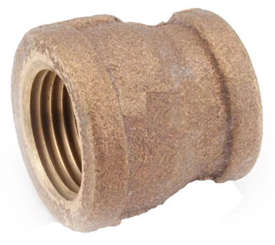 Rough Brass Threaded Reducing Coupling, 3/4 x 1/4 In. Female Pipe
