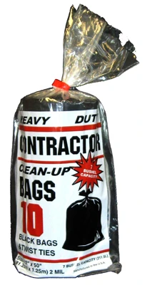 Contractor Bags, Black, 32 x 50 In., 10-Ct.