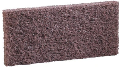 Scrub & Strip Pad, Brown, 4-5/8 x 10 In.