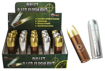 Flashlight, Aluminum, 9 Ultra Bright LEDs, Batteries Included