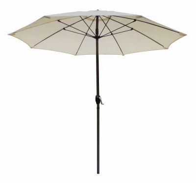 Patio Market Umbrella, Aluminum Frame, Natural Olefin, 9-Ft.